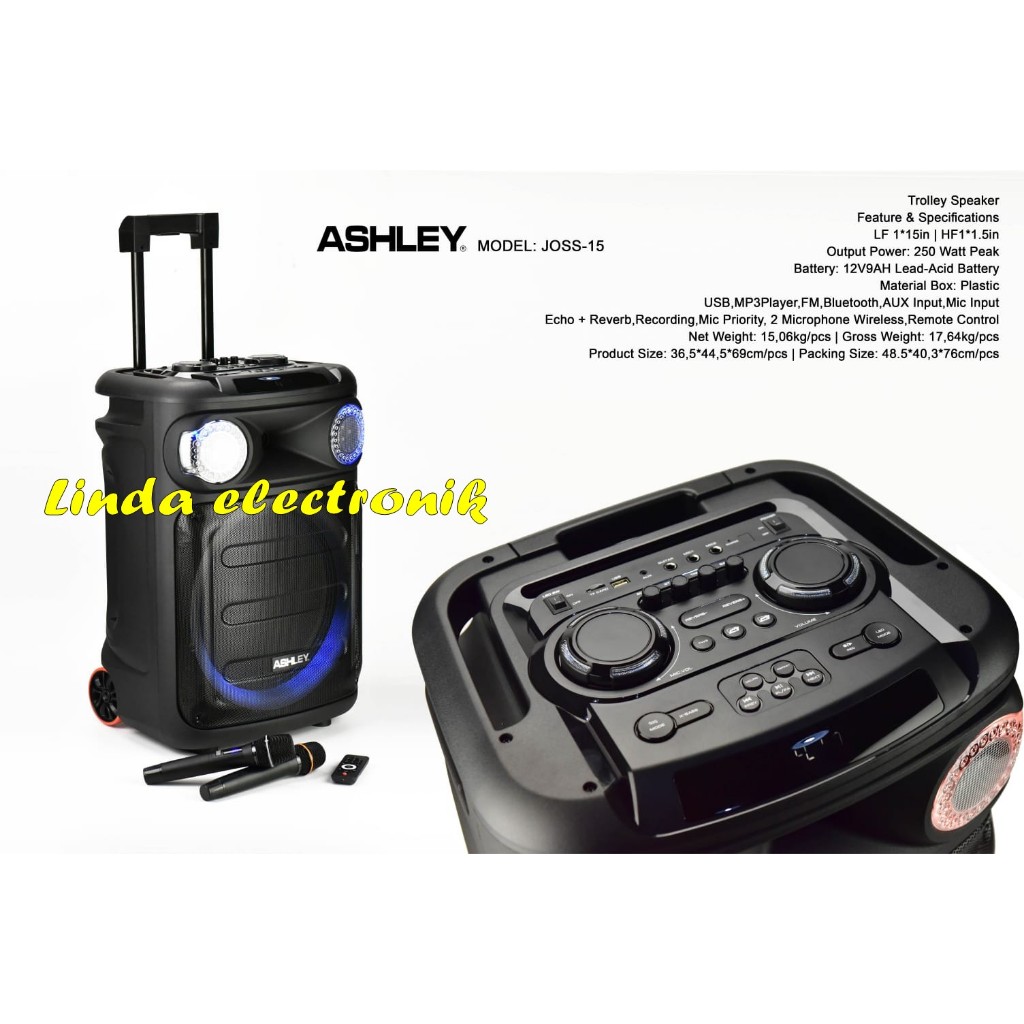 Portable Wireless Speaker Ashley Joss 15 15in ORYGINAL Ashley Joss15
