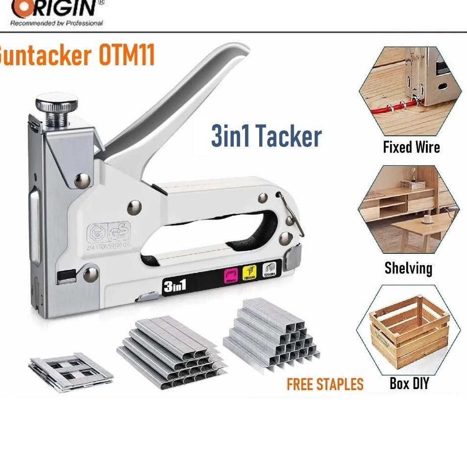 

Best Stock ORIGIN OTM 11 Stapler Tembak Kayu Gun Tacker 3 in 1 Alat Staples dan Paku Tembak 3in1 Staple Gun 414mm