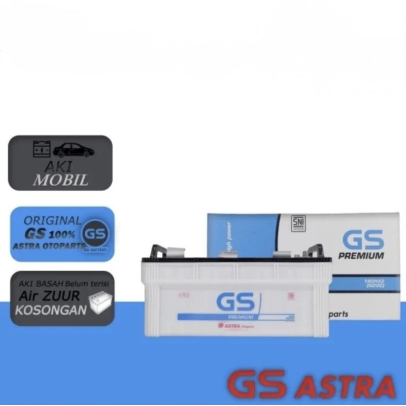 AKI GS PREMIUN N-200/N200/ N 200 Aki/Accu Kapal/Genset/Alat Berat 12V 200AH - ORIGINAL GS