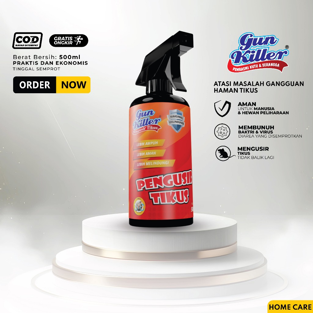 GUN KILLER - Racun Pengusir Tikus Super Ampuh Mati Kering Tanpa Bau 500ml