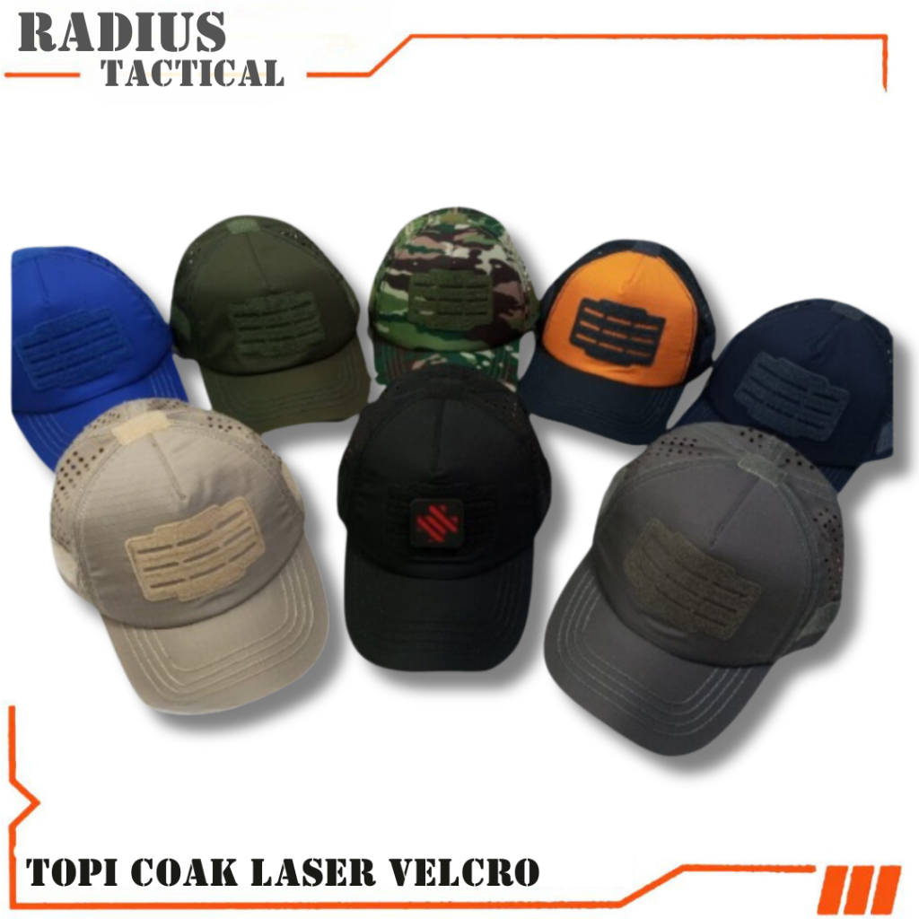 TERLARIS Topi Tactikal | Topi velcro | Topi Army | Topi Ripstop | Topi Velcro Laser Motif Baru