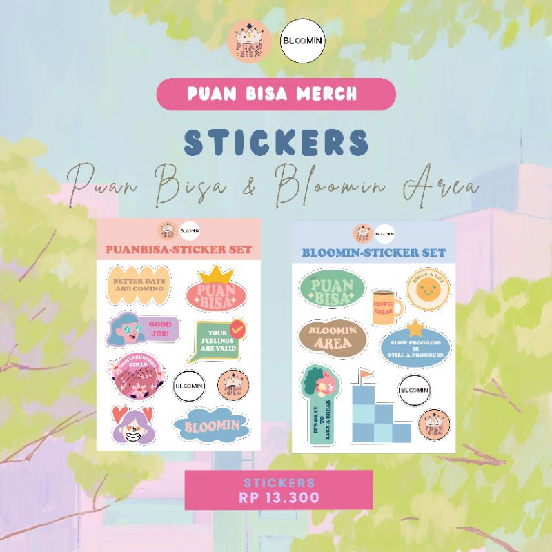 

STICKER PBBA - 2 Sheet Sticker Puan Bisa & Bloomin Area | Chromo A6 + Kiss Cut