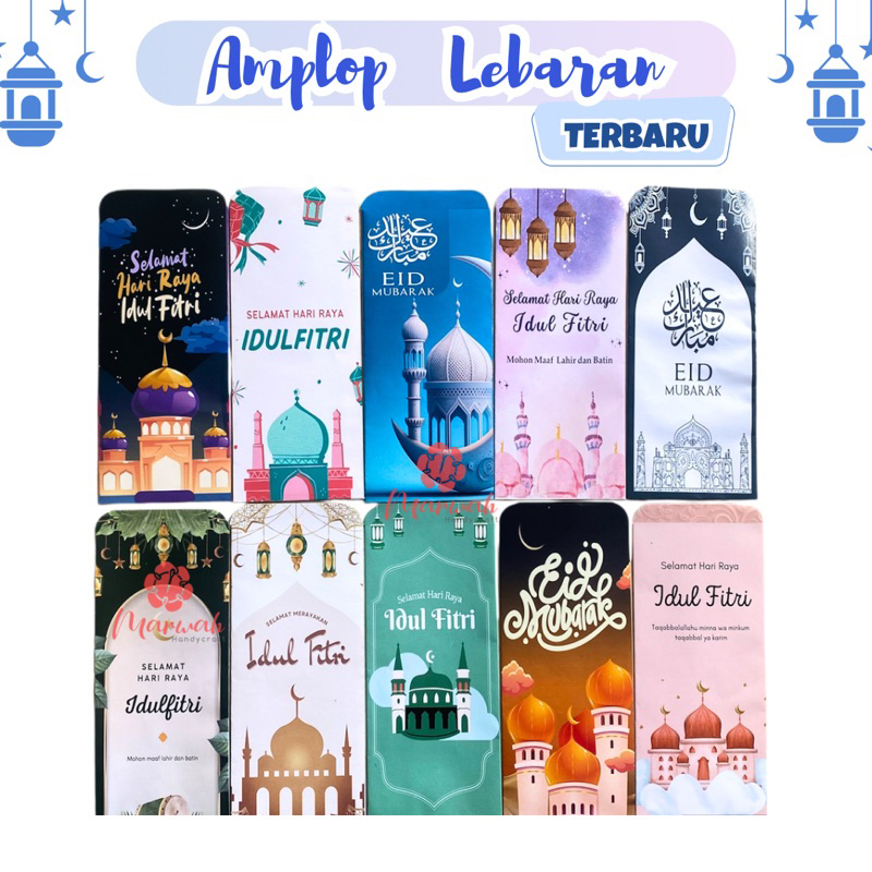 

Amplop Lebaran Motif Islami Isi 10 pcs Ukuran 7 x 18 cm Uang Tidak Dilipat Amplop Unik Angpau Idul fitri