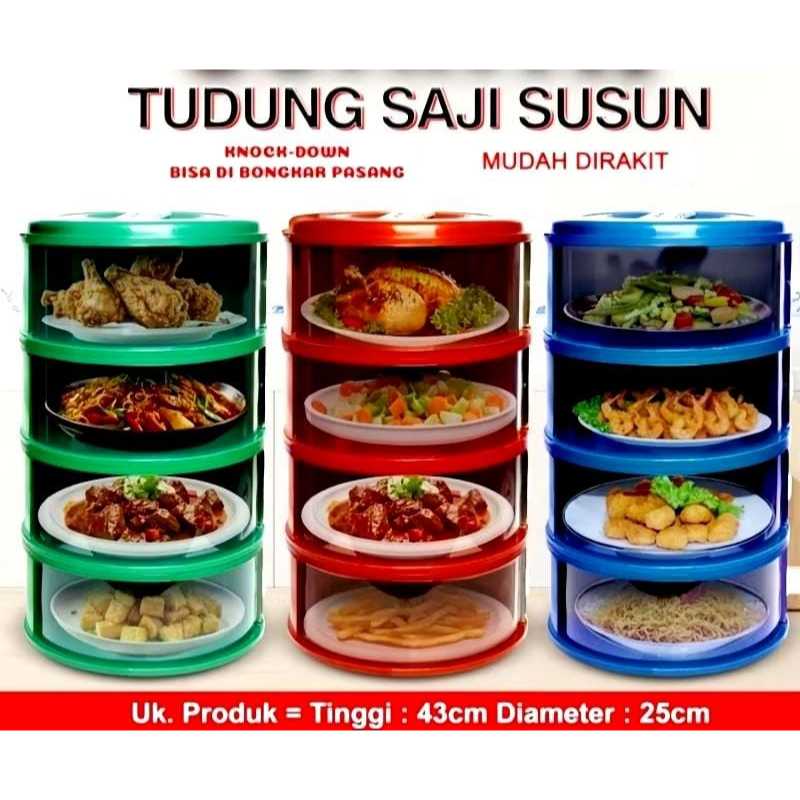 TUDUNG SAJI DIAMOND TUDUNG DIAMOND TEMPAT PENYIMPANAN MAKANAN 4 SUSUN TUDUNG SAJI 4 SUSUN MULTILAYER