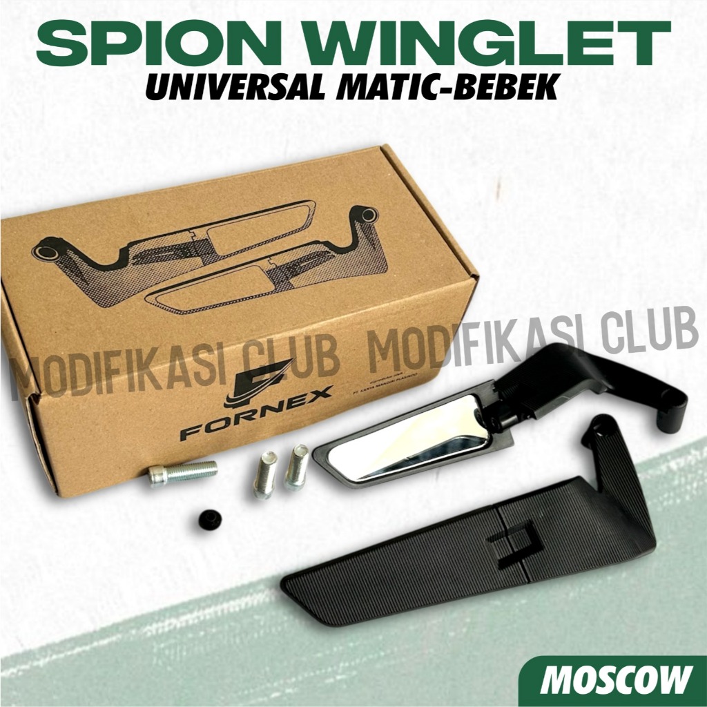 SPION WINGLET UNTUK MATIC / BEBEK UNIVERSAL bisa diputar SET SEPASANG KIRI KANAN INCLUDE BAUT DLL TI