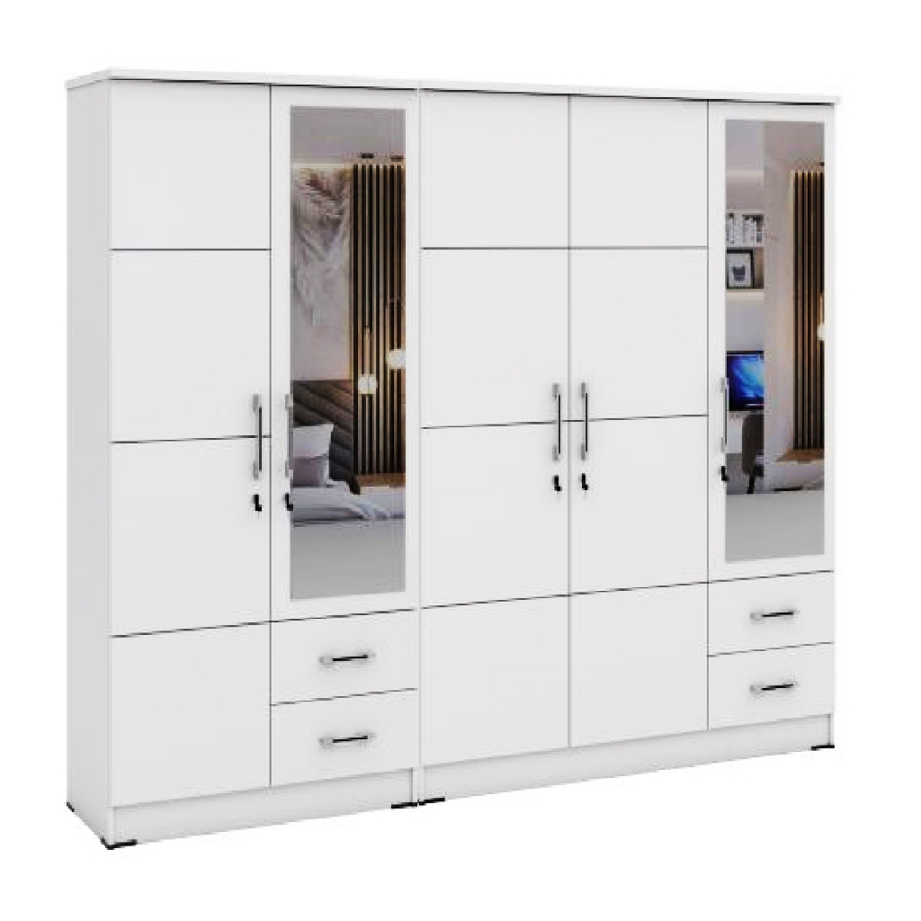 Lemari Pakaian 5 Pintu White (2 pintu + 3 pintu)