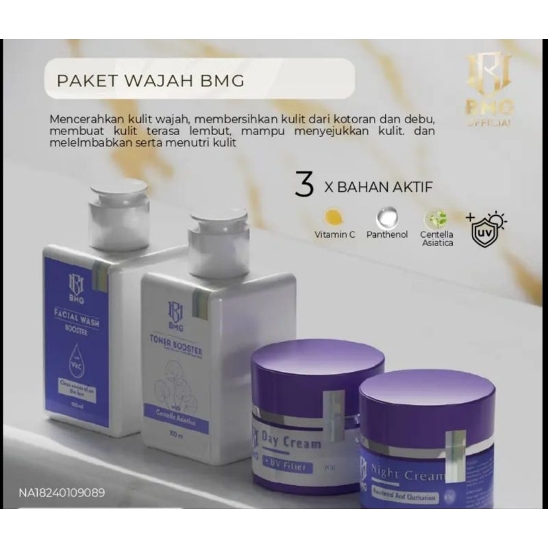BMG ORIGINAL 100% SKINCARE MENCERAHKAN WAJAH BPOM