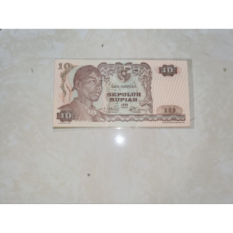 uang 10 / sepuluh rupiah Soedirman tahun 1968 asli unc