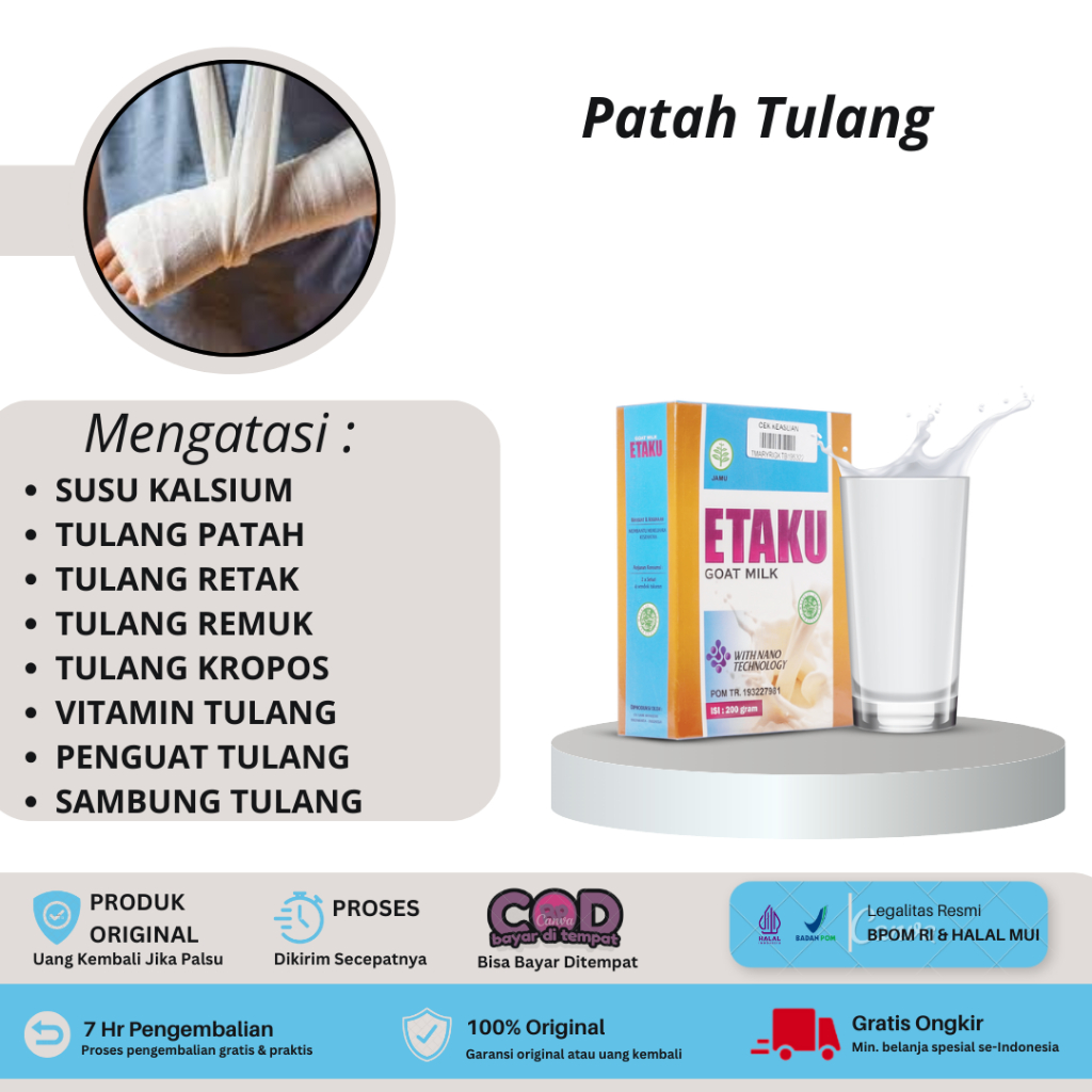 Etawa Etaku - Vitamin dan Suplemen Untuk Tulang, Patah Tulang, Tulang Retak, Tulang Rapuh