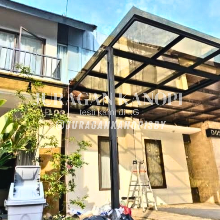 kanopi sliding atap solarflat minimalis surabaya