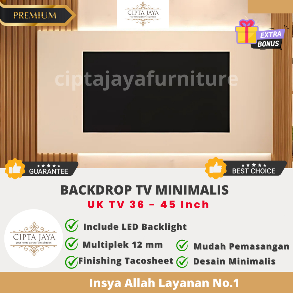 Cipta Jaya - Backdrop Tv Minimalis Murah dari 36 inc 38 inc 39 inc 40 inc 41 inc 42 inc 43 Inc 45 in