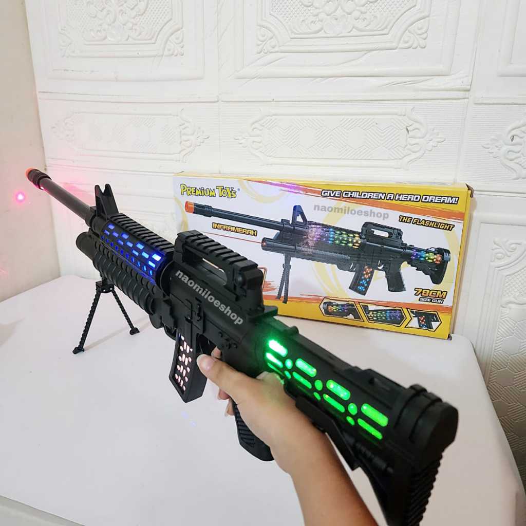 M4a1 infrared Gun MAINAN TEMBAKAN ANAK colourful MAINAN PISTOLAN MAINAN tembak TEMBAKAN ADA LAMPU DA