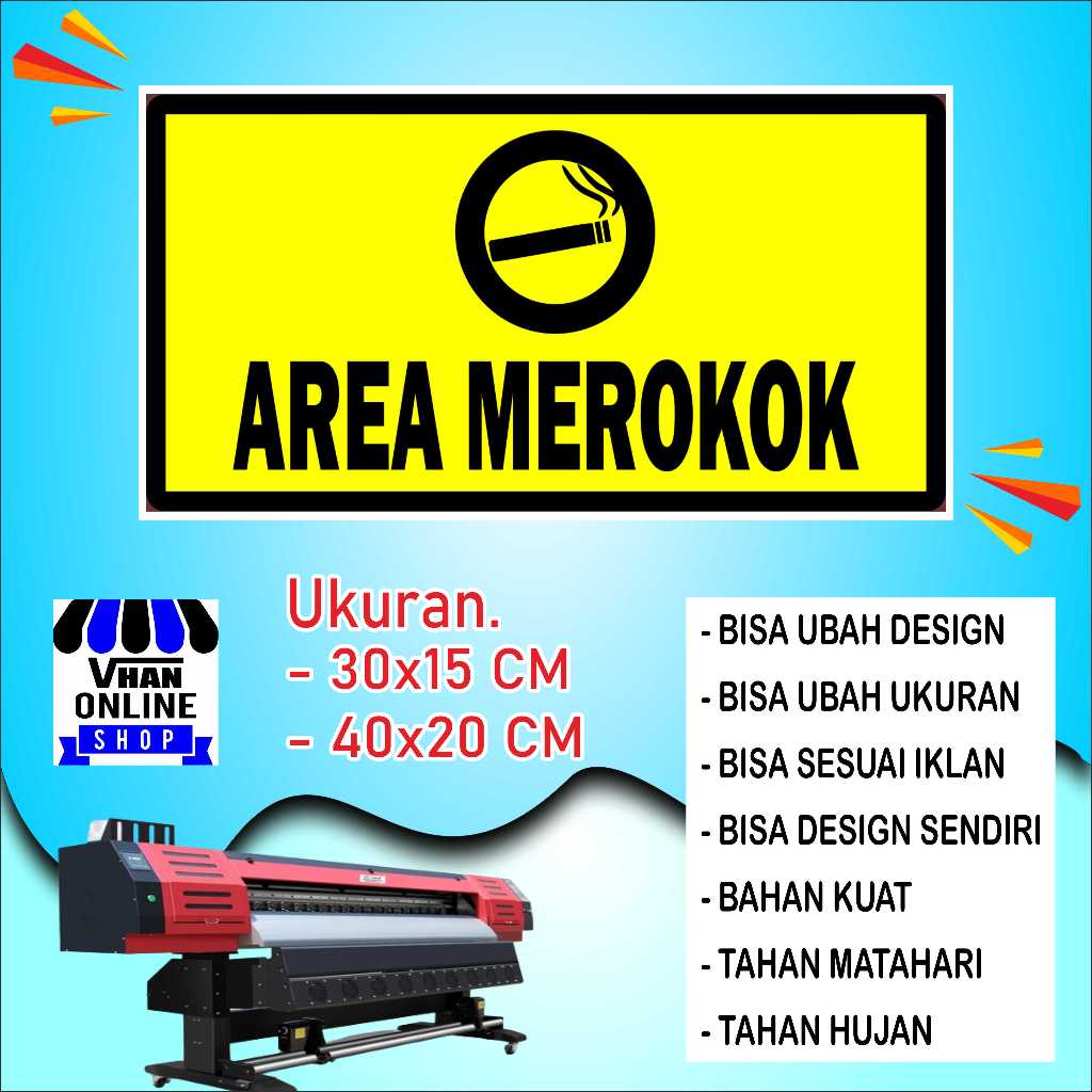

Cetak Stiker Tempelan Dinding Arean Merokok Kuning