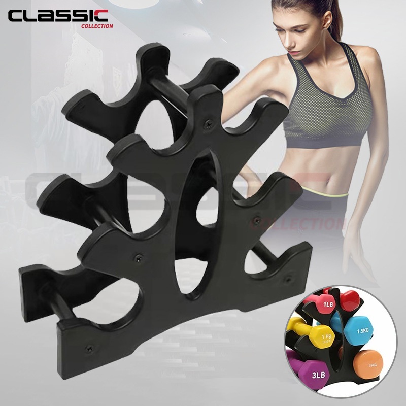 Dumbbell Stand Barbel Rak 3 Tingkat Holder Dumbell Home Gym Stand Dumbell Penyimpanan Dumbell Dumbbe