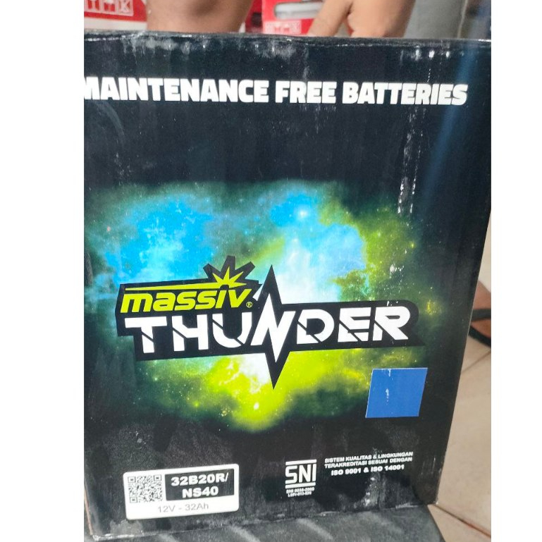AKI MAINTENACE FREE MASSIV THUNDER NS40 ( 32 AH ) ( AKI KERING )