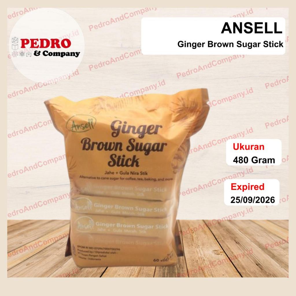 

Ansell GINGER brown sugar stick 60 stick 480 gram - gula stik jahe