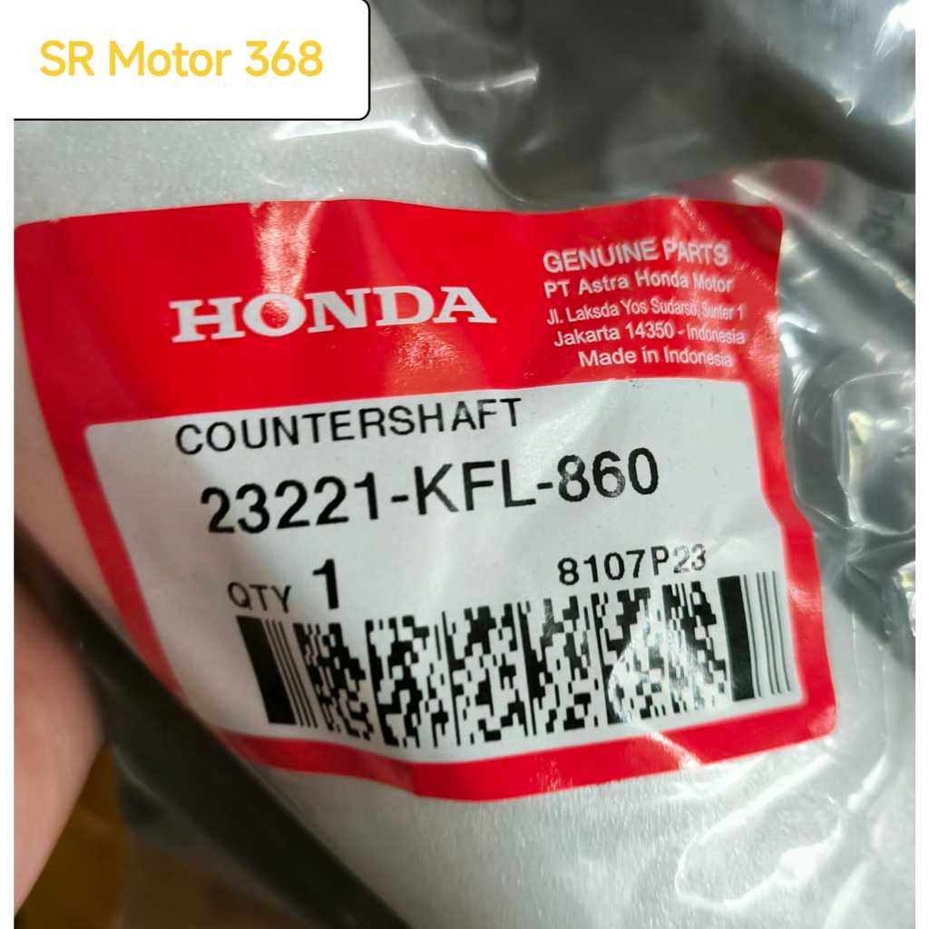 Countershaft KFL860/#As Gear Depan Supra Fit New/#As Gear Depan Revo/#23221KFL860/#Resmi AHM/#Astra 