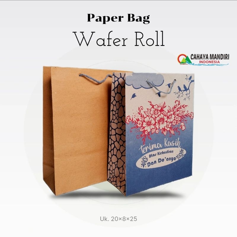 

PAPERBAG WAFER ROLL(size 20x8x25) PAPERBAG HAJATAN DAN SOVENIR