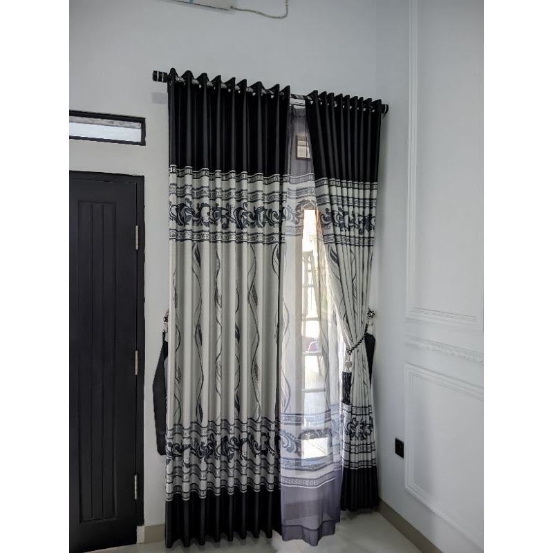 GORDEN BLACKOUT IMPORT PREMIUM MOTIF BUNGA BUNGA LIST HITAM