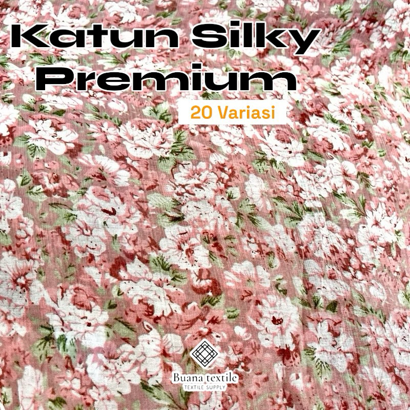 Kain Katun Silky Premium | Kain Untuk Mukena | Kain Katun Silky | Kain Silky Motif | 1/2 Meter an Ka