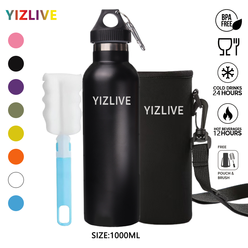 YIZLIVE Botol Minum Tumbler Stainless Tumbler 750ML Tumbler Tahan Dingin Botol Minum 1Liter Tumbler 