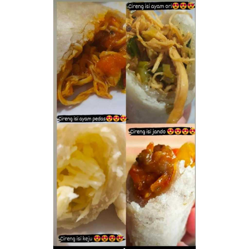 

Cireng Isi Hotstar Aneka Rasa Varian Ayam Pedas,Ayam Ori,Jando Pedas,Ati,dan Keju