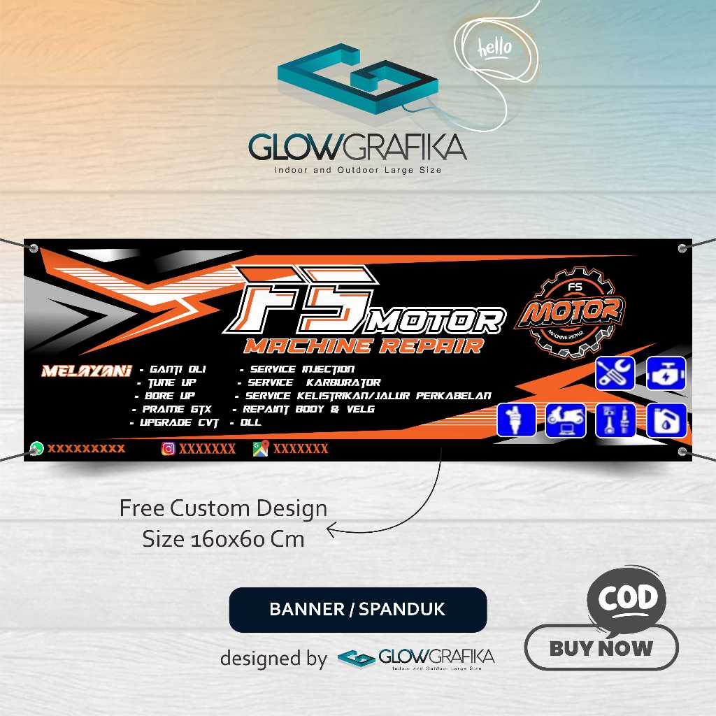 Cetak Spanduk Banner Bengkel Motor