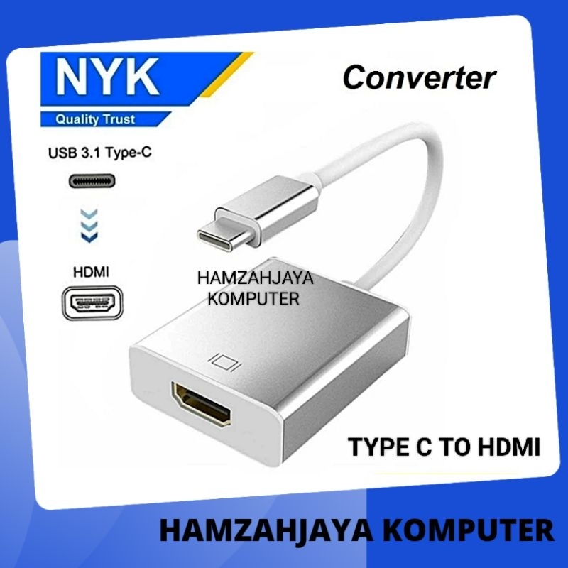 Kabel type c to hdmi NYK / KONFERTER / CONVERTER NYK TYPEC type C TO HDMI adapter nyk