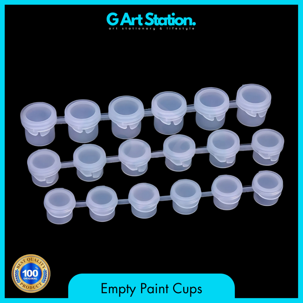 

Empty Paint Cups - 1 Strip 6 Cups / Wadah Kosong - Peralatan Seni