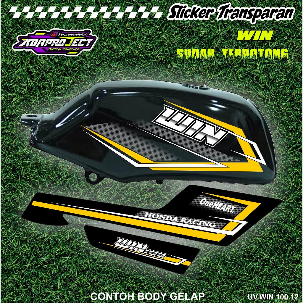 WIN 100 STIKER STRIPING TRANSPARAN PREMIUM MOTOR KEREN LIS VARIASI STIKER MOTOR HONDA DESAIN RACING 