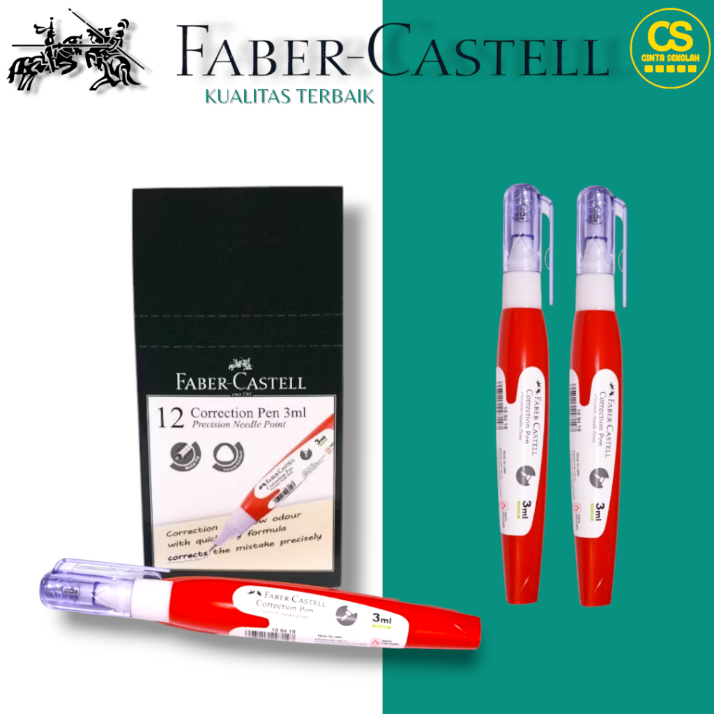 

Correction Pen Faber Castell 3ML / Tipe X / Penghapus tinta pulpen