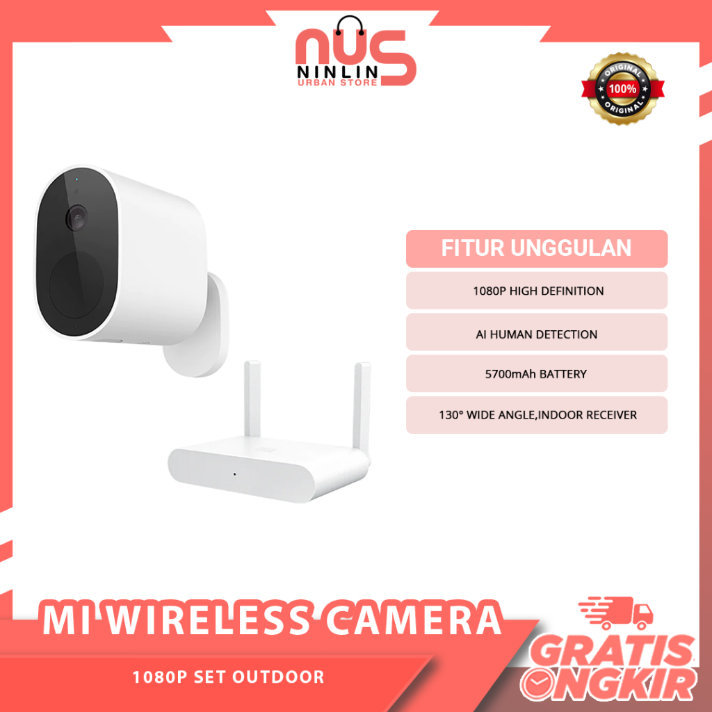 Mi Wireless Outdoor Security Camera CCTV Wide View 1080p Full HD