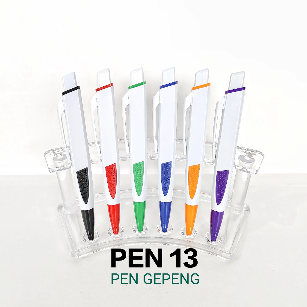 

Pen 13 / Pulpen Gepeng Plastik / Custom Logo / Souvenir Acara Kantor Seminar Premium