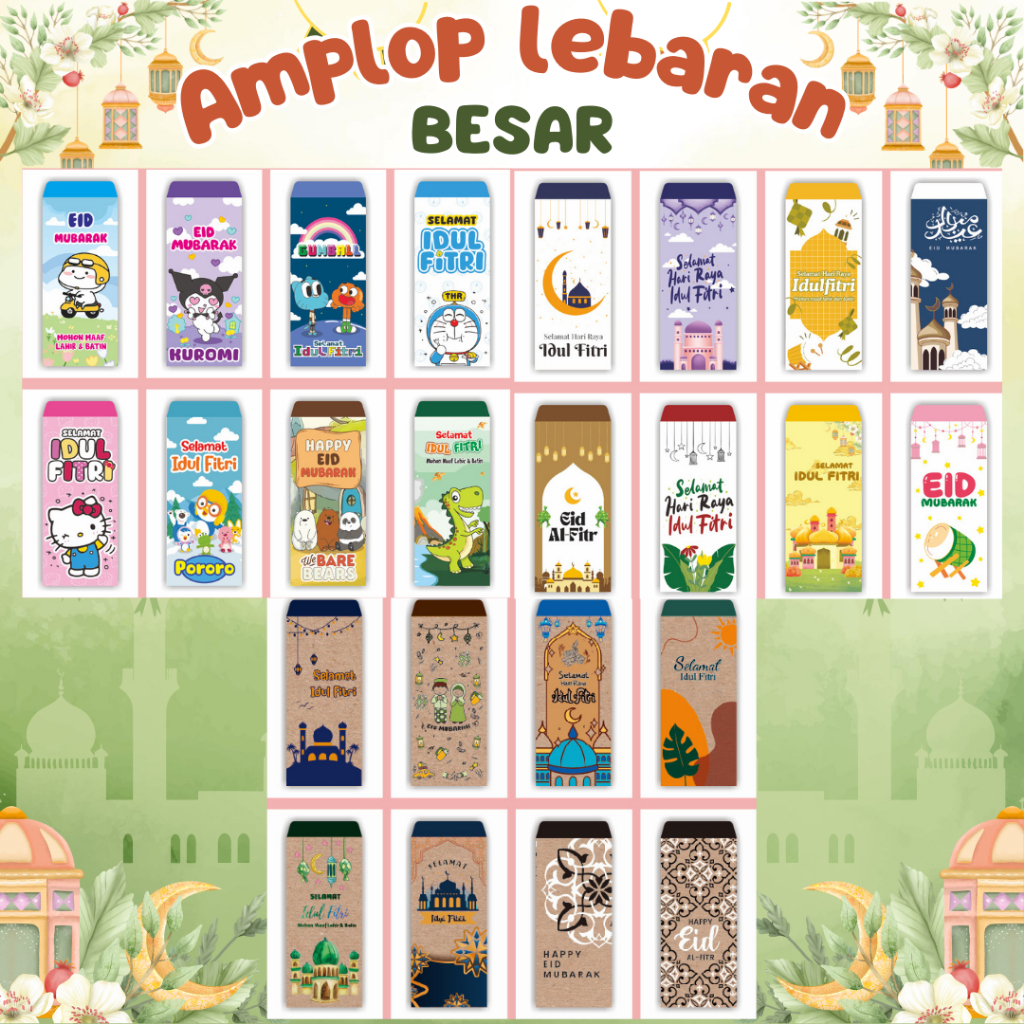 

Amplop Lebaran Panjang Amplop Lebaran Besar motif 2025 - isi 10