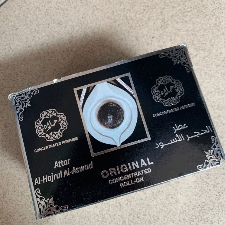 Parfum ATTAR AL- HAJRUL AL - ASWAD kemasan 6ml Minyak wangi Roll On Non Alkohol khas kain kabah