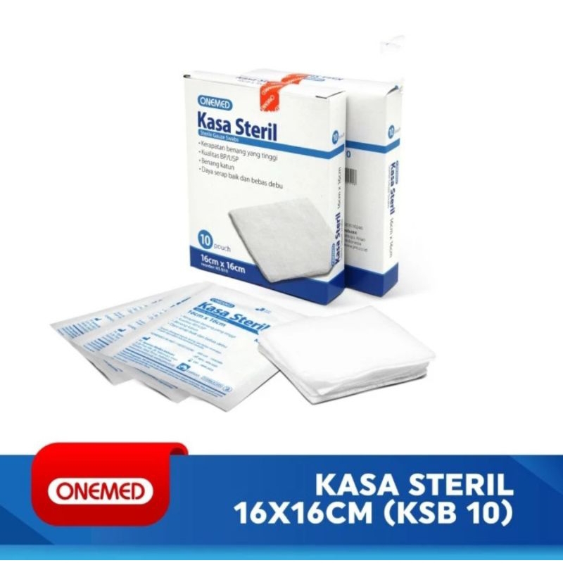 kain kasa steril 16 x 16 onemed isi 10 pcs