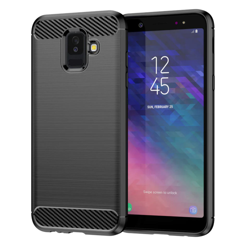 SAMSUNG GALAXY A6 (2018) / A8 (2018) / A8 PLUS CASE BRUSHED RUGGED CARBON FIBER