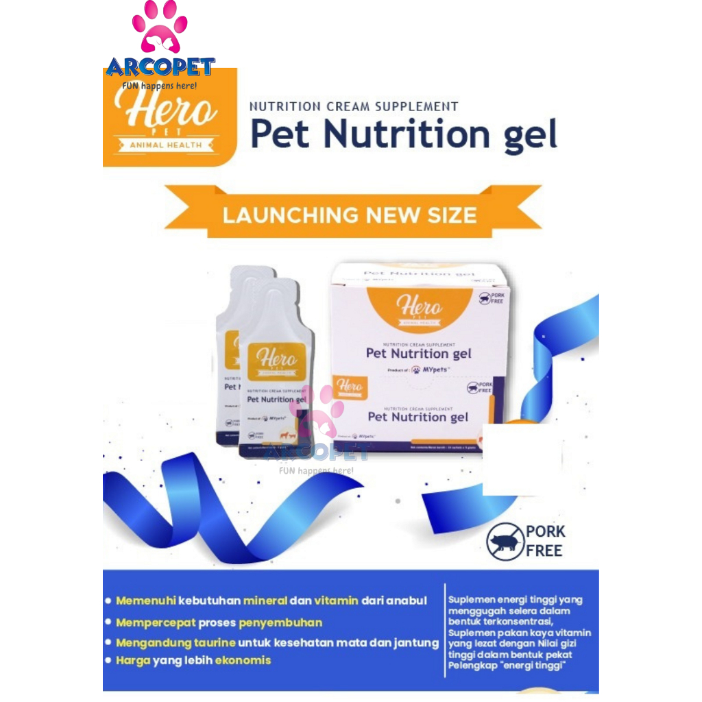 Hero Pet Nutrition Gel 5 gr Vitamin Kucing Anjing