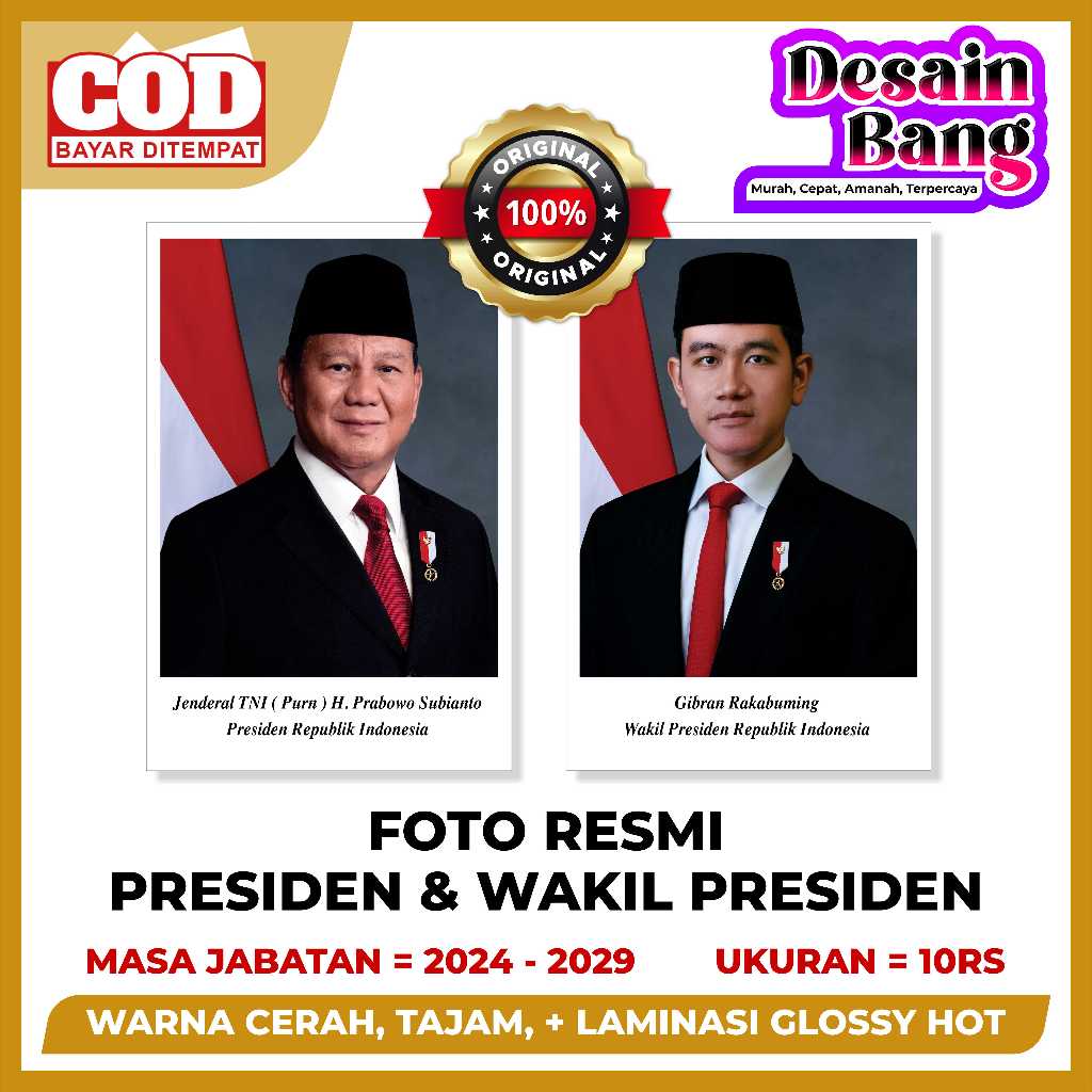 FOTO PRESIDEN DAN WAKIL PRESIDEN + POSTER PANCASILA