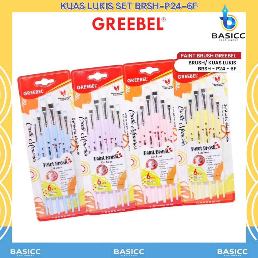 

Greebel Kuas Lukis Brush Paint Set BRSH P24 - 6F | @ 1Set