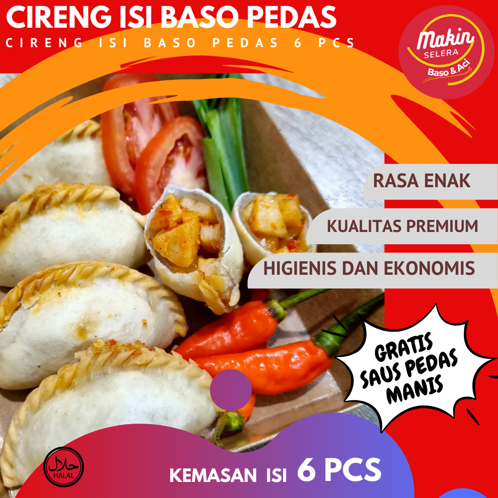 

( GRATIS SAUS PEDAS MANIS ) Cireng Isi Baso Pedas isi 6 pcs by Makin Selera