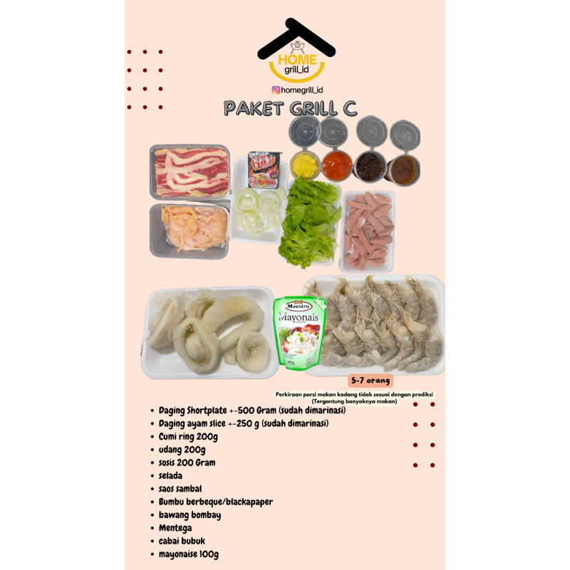 

PAKET GRILL C ( KHUSUS GOSEND) / bahan grill / ngegrill
