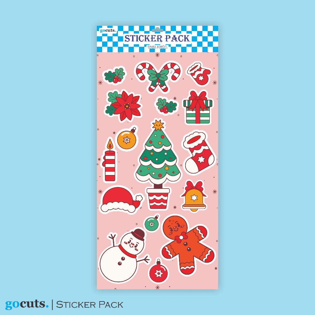 

Stiker Pack Natal Label Sticker Dekorasi Laptop Merry Christmas