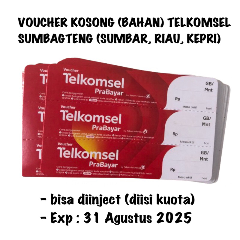 Voucher Kosong Telkomsel Sumbagteng (Riau, Sumbar, Kepri) - 1 SN