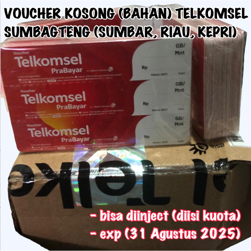 Voucher Kosong Telkomsel Sumbagteng (Riau, Sumbar, Kepri) - 1 ikat = 150 SN - 1/2 ikat = 75 SN