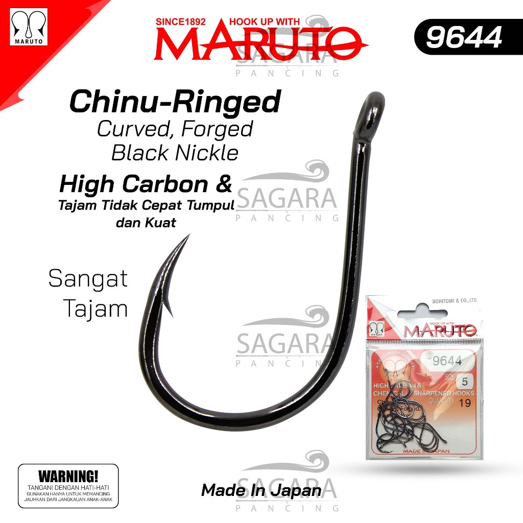 Hook Maruto Chinu Ring 9644 Made In Japan Tajam dan Kuat Kail Galatama Kail Pancing Dasaran