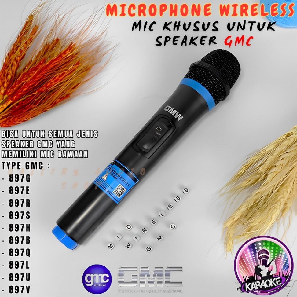 Mic GMC Wireless Khusus Untuk Speaker GMC Isi 1Pcs Microphone Professional Karaoke Untuk Speaker GMC