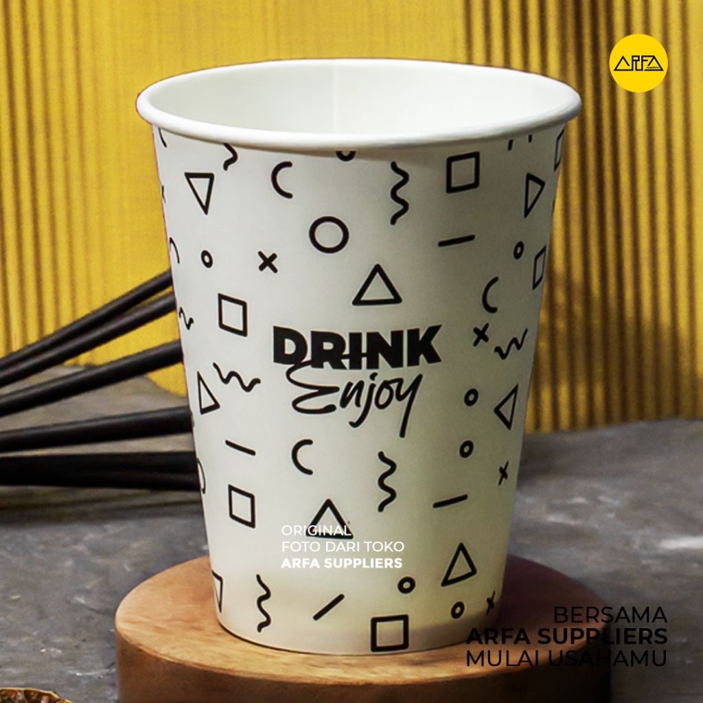 Gelas Paper Cup 8oz Tahan Panas Tanpa tutup