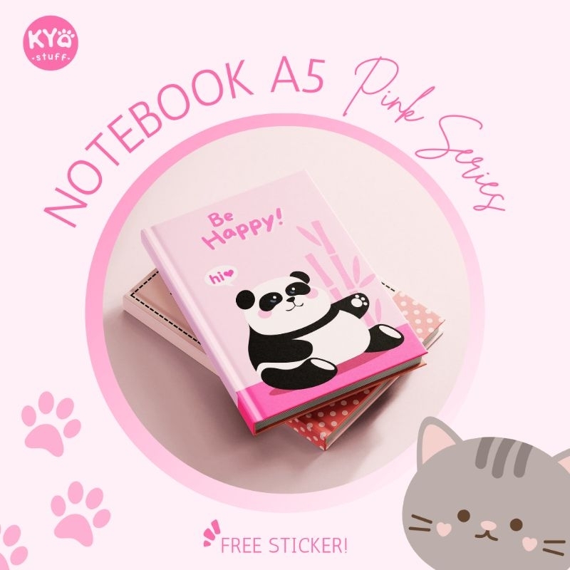 

(Kyo Stuff) Notebook A5 100 Lembar Buku Catatan Cute Lucu Hardcover Doff Tebal Buku Tulis Sekolah