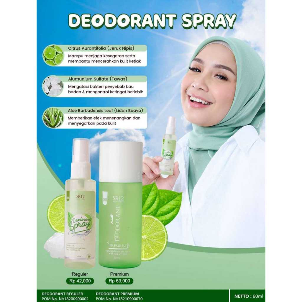 Deodorant Spray SR12 / Deodorant Premium SR12 / Tawas Spray